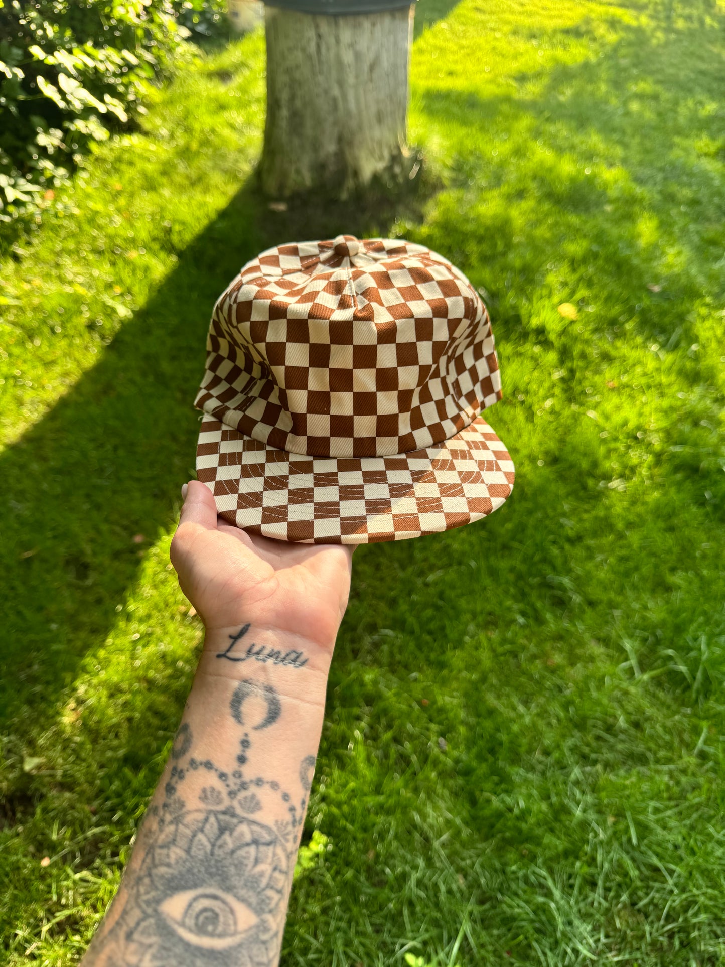 CheckerBoard Flat Brim Hat