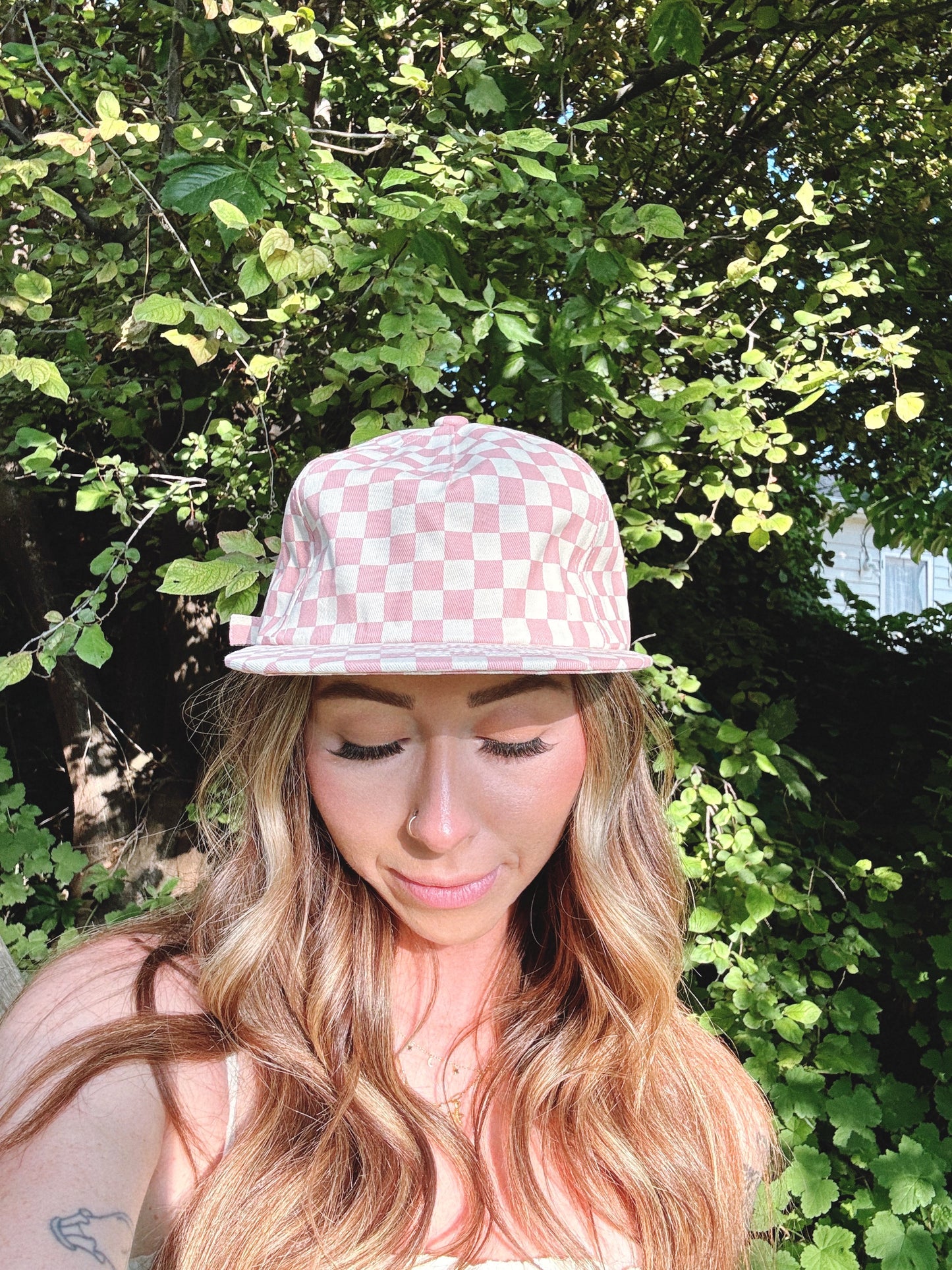 CheckerBoard Flat Brim Hat