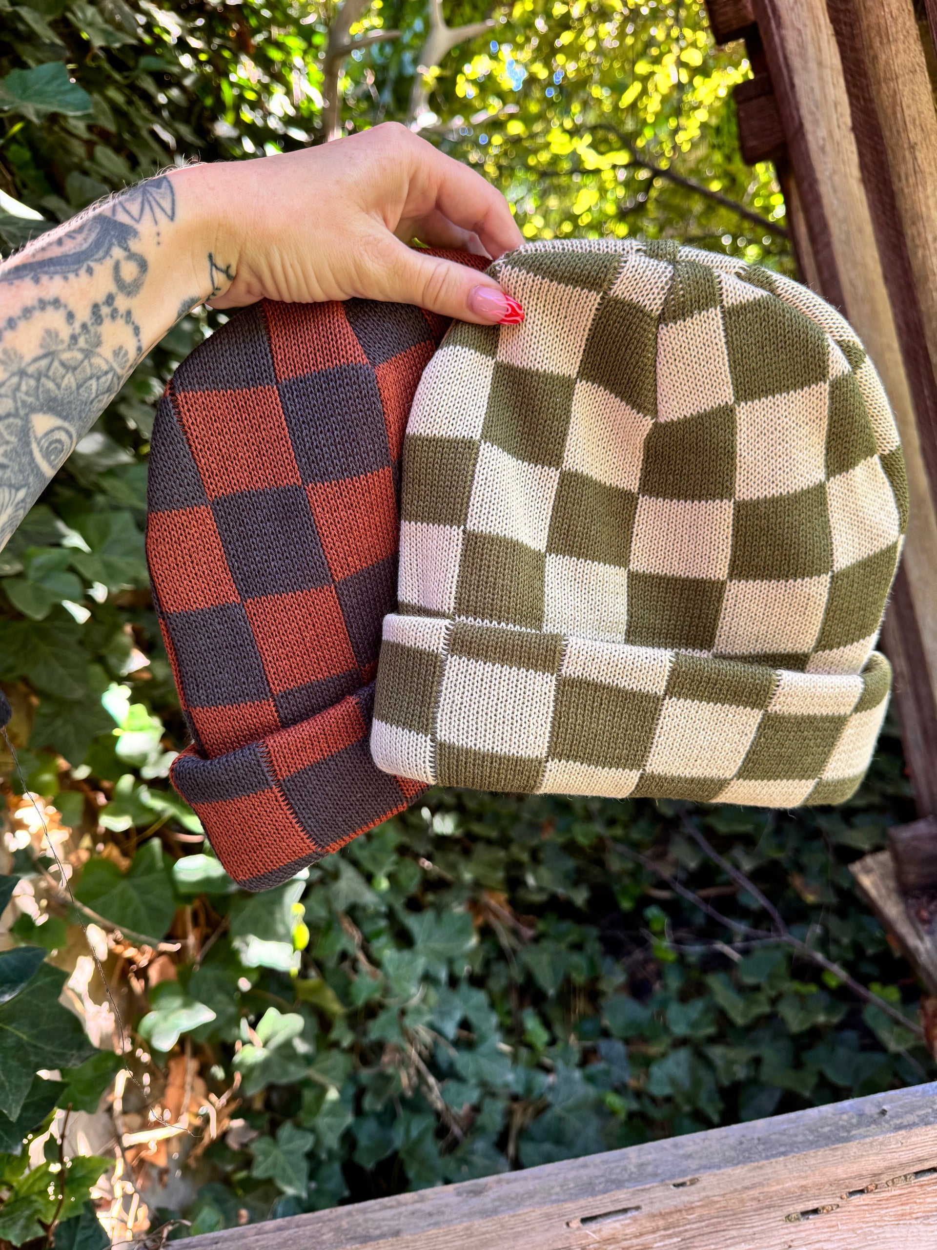 【mahagrid】24FW★ CHECKERBOARD BEANIE CHECKERBOARD BEANIE - mahagrid | 60% - Asian Fashion Online